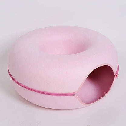 Kattenmand Tunnelbed Donut – Wolvilt Comfort & Speelplek Voor Katten