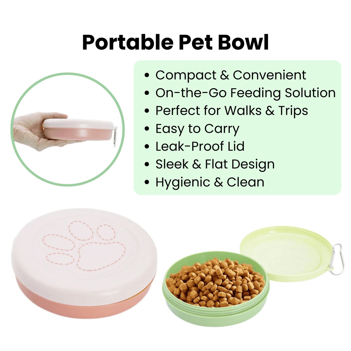 Draagbare Drink- en Voerbak met Deksel