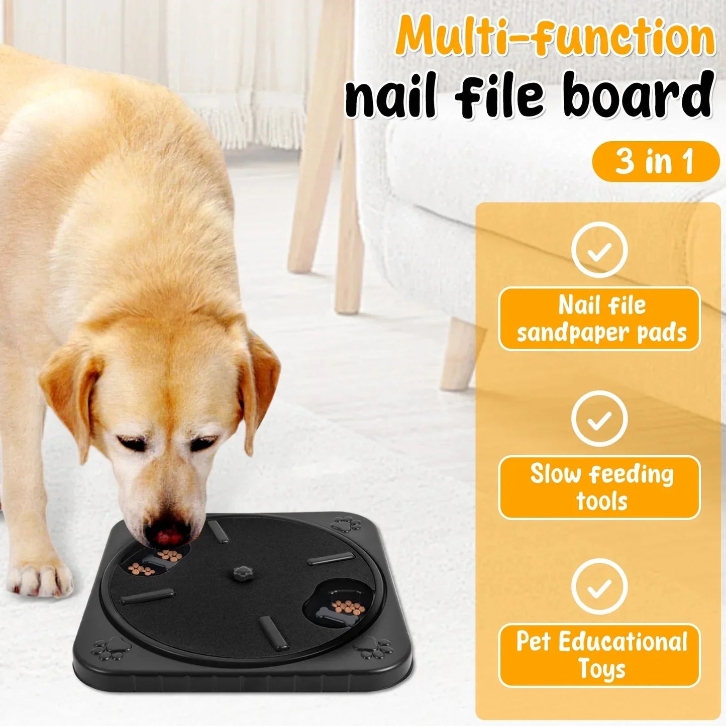 Draaibare Nagelvijl met Voeropslag – Interactieve Krabplank