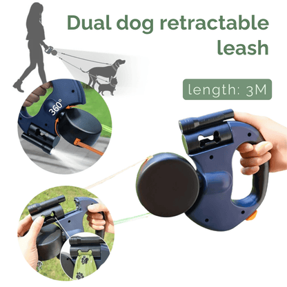 Dubbele Uittrekriem – Hondenriem 360° & Reflecterend