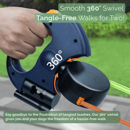 Dubbele Uittrekriem – Hondenriem 360° & Reflecterend