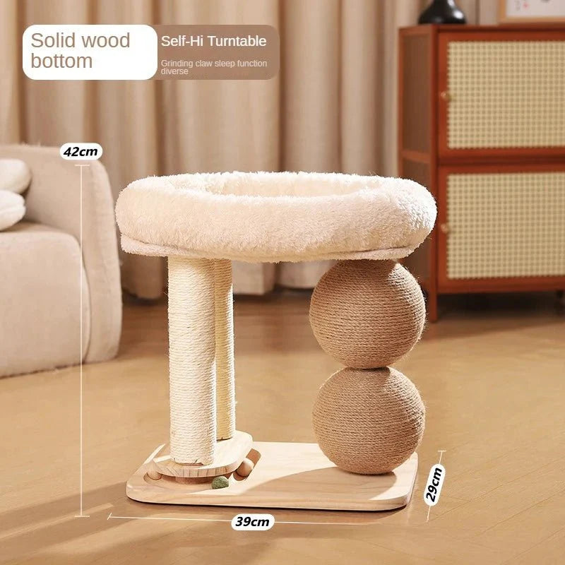 Kattenmand Sisal Krabpaal – Natuurlijk Hout & Klim Speelplek Kat