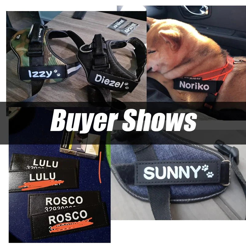 Gepersonaliseerde Klittenband Naamlabel voor Hondentuig