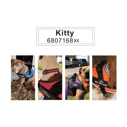 Gepersonaliseerde Klittenband Naamlabel voor Hondentuig