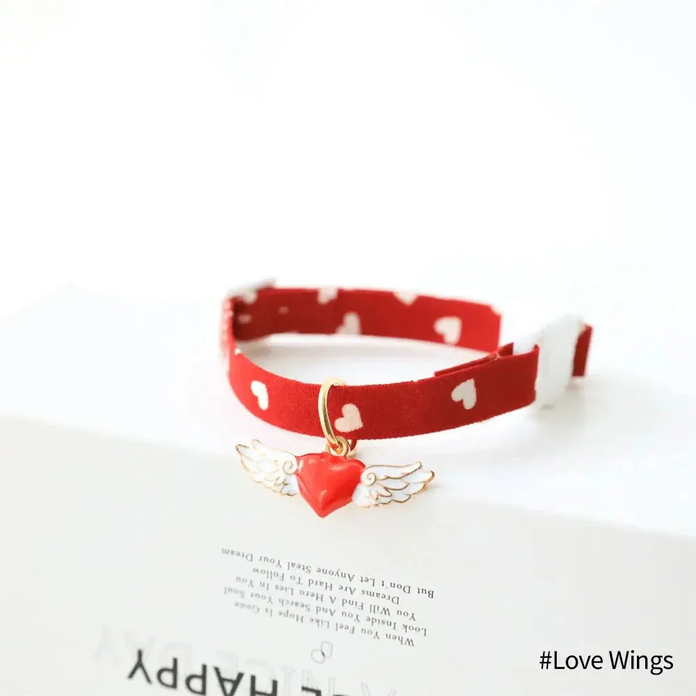 Halsband met Hartjes patroon & Bloem Hanger