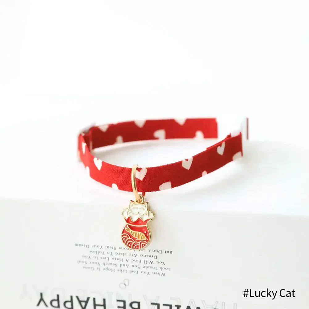 Halsband met Hartjes patroon & Bloem Hanger