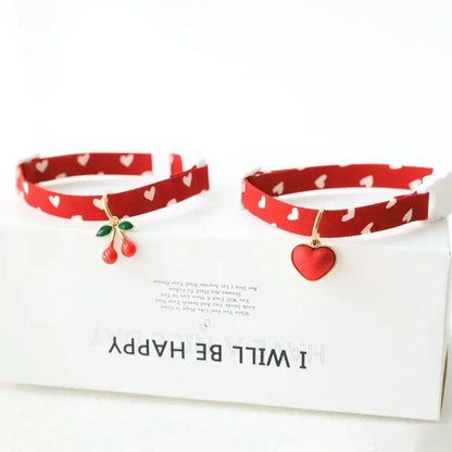 Halsband met Hartjes patroon & Bloem Hanger