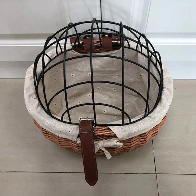 Honden Fietsmand Rieten Stijl – Stevige Hondenmand op Fiets