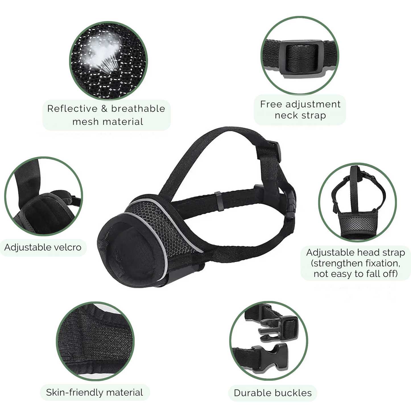 Honden Muilkorf met Reflecterend Nylon