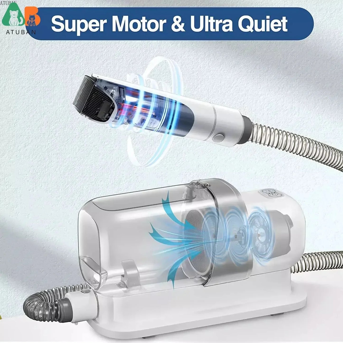 Honden Trimset – Stille Honden Tondeuse met Stofzuiger