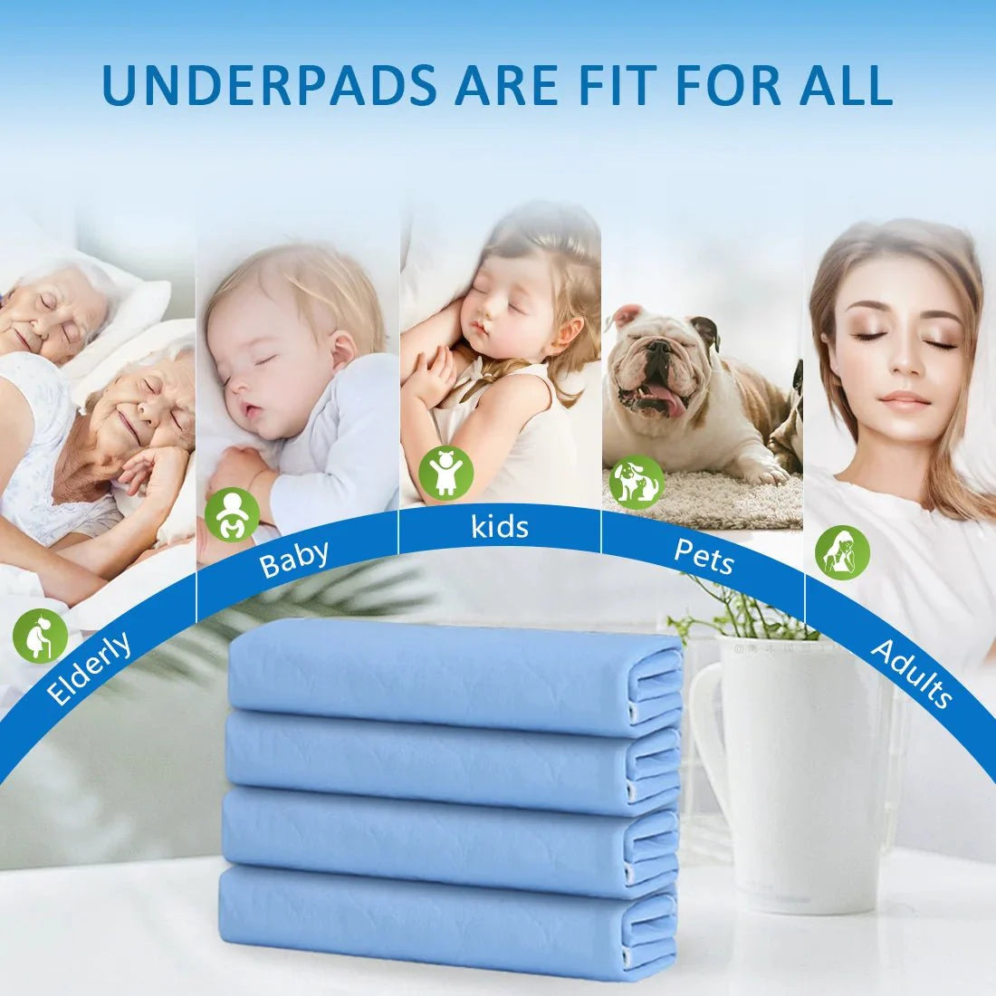 Hondendeken Incontinentie – Hoogabsorberende Wasbare Onderlegger Blauw