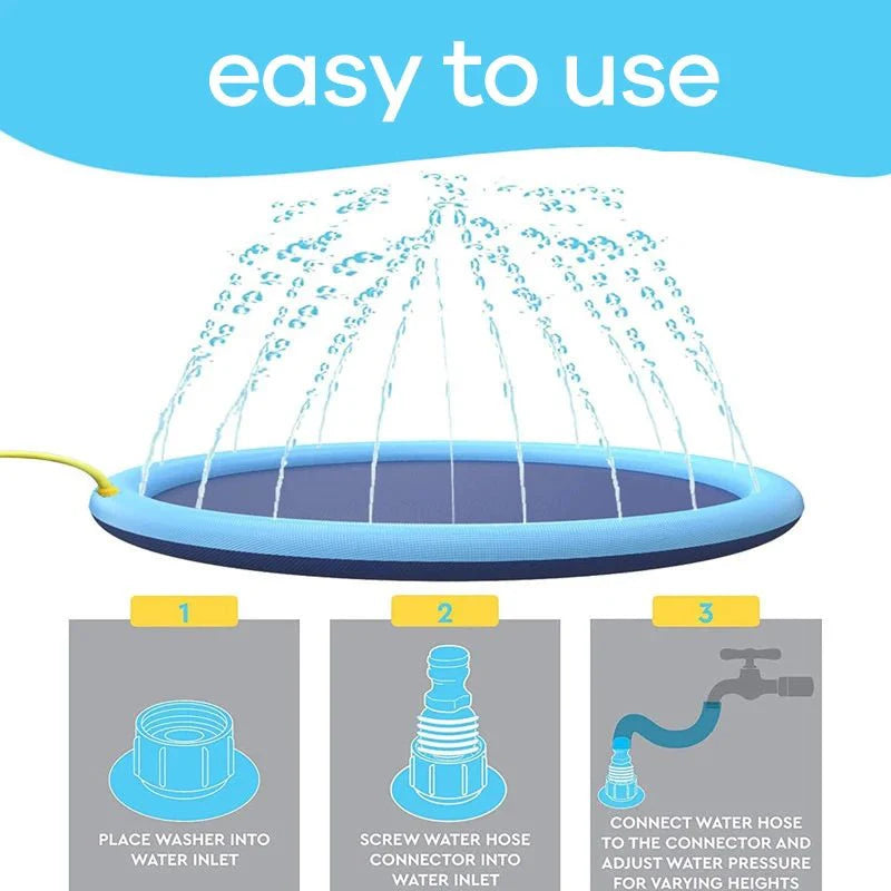 Hondensplash Pad – Opblaasbare Waterfontein Speelmat