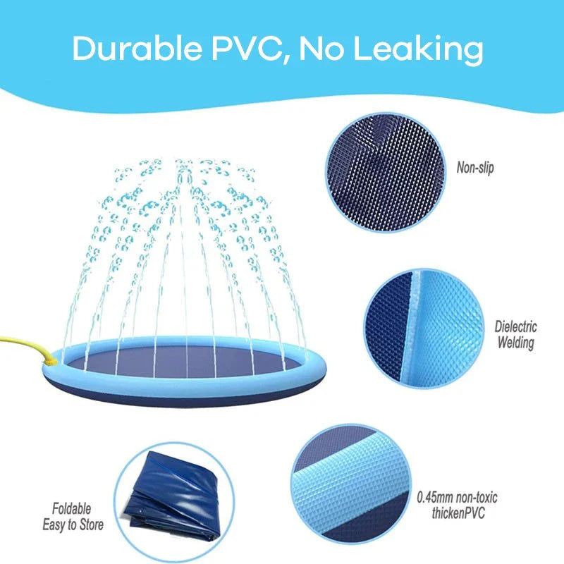 Hondensplash Pad – Opblaasbare Waterfontein Speelmat