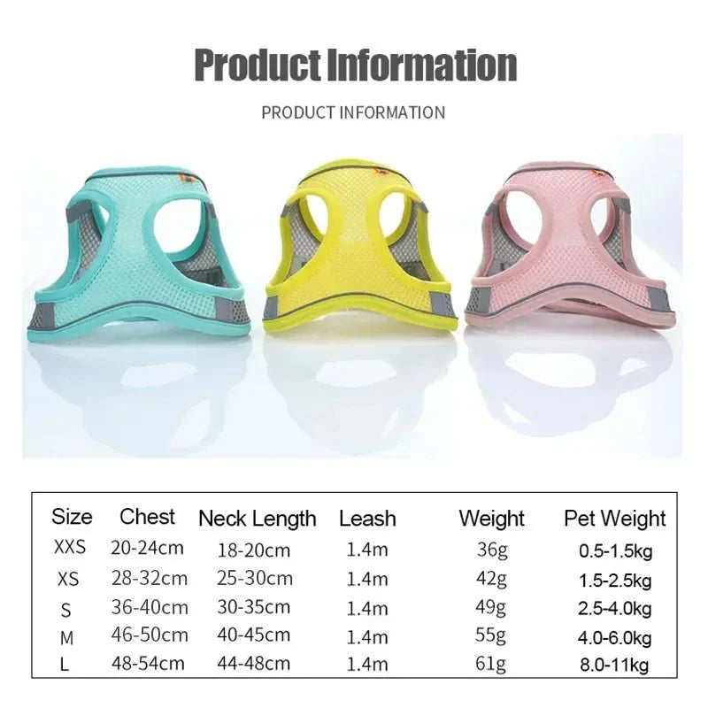 Hondentuig Ademend Hondenharnas – Verstelbaar Tuigje Voor Katten & Honden