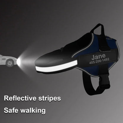 Hondentuig Gepersonaliseerd Reflecterend – Verstelbaar Nylon Hondenharnas