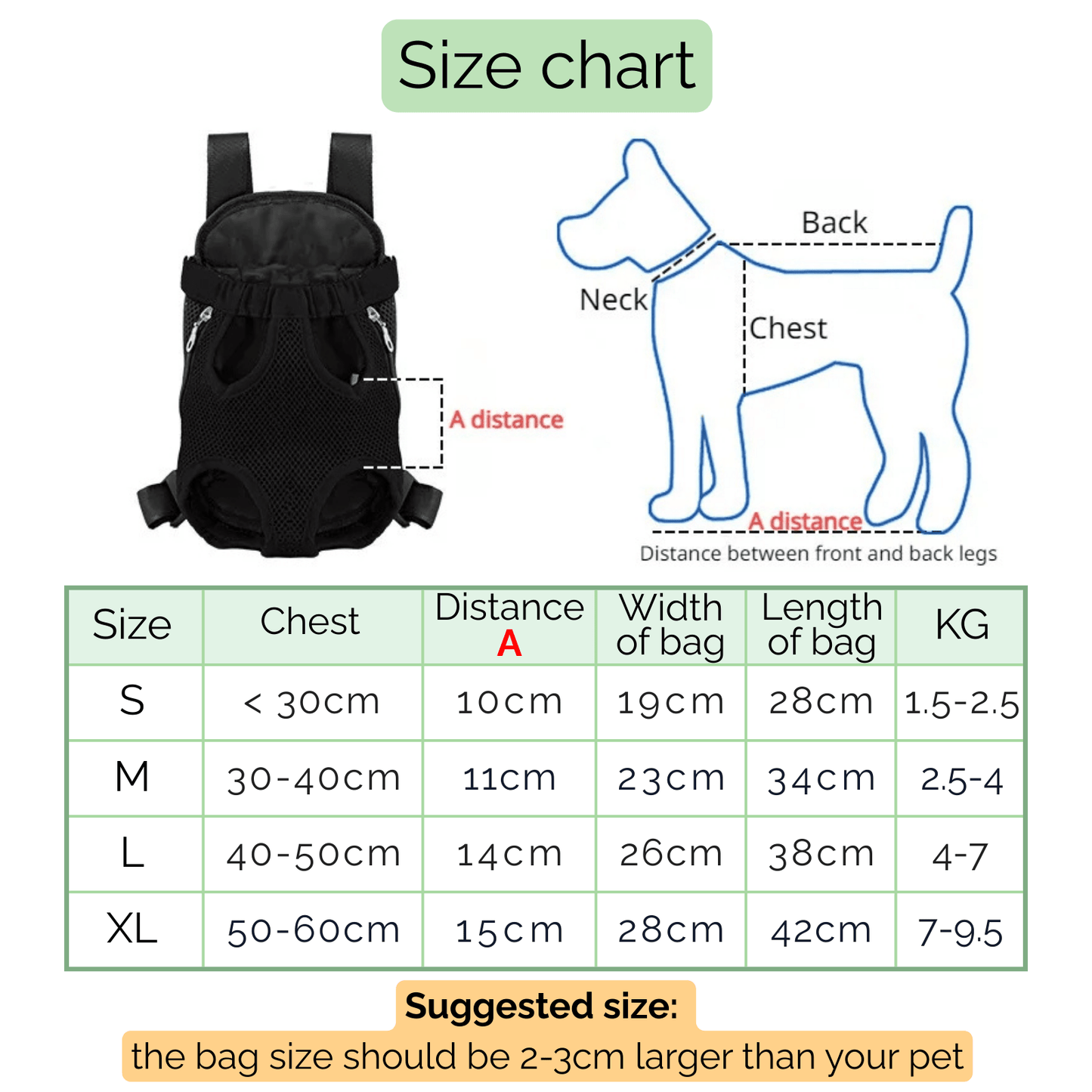 Huisdier Rugzak met Dubbele Schouderband