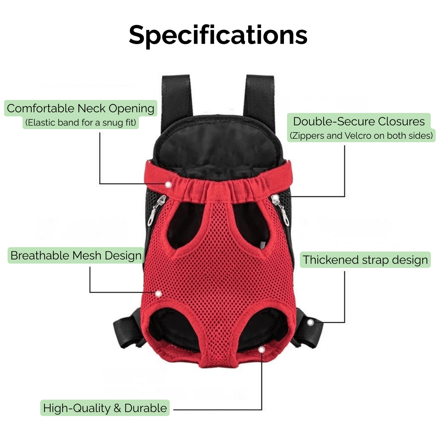 Huisdier Rugzak met Dubbele Schouderband