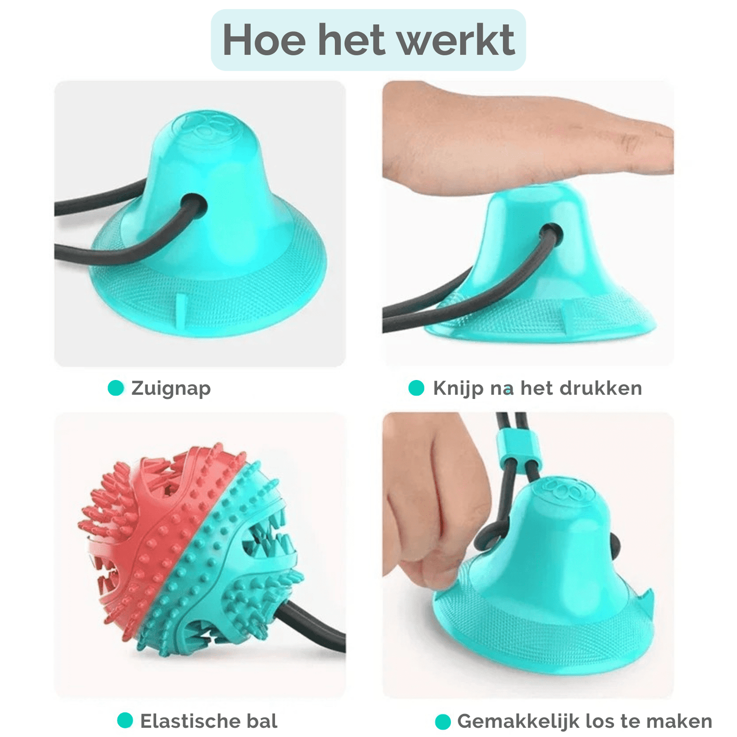 Interactieve Hondenbal met Zuignap & Touw