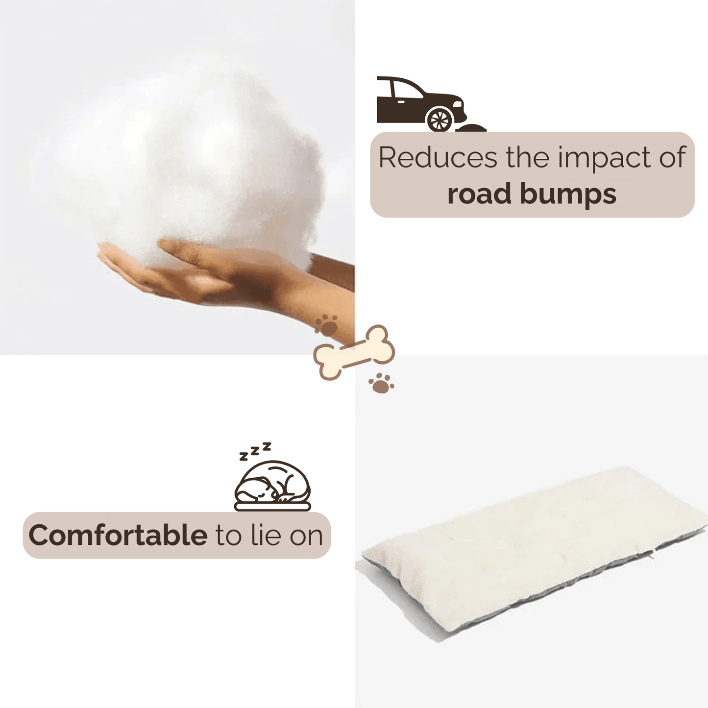 Auto hondenmand - Katoenen Hondenmand voor in Auto - Comfortabel en Zacht