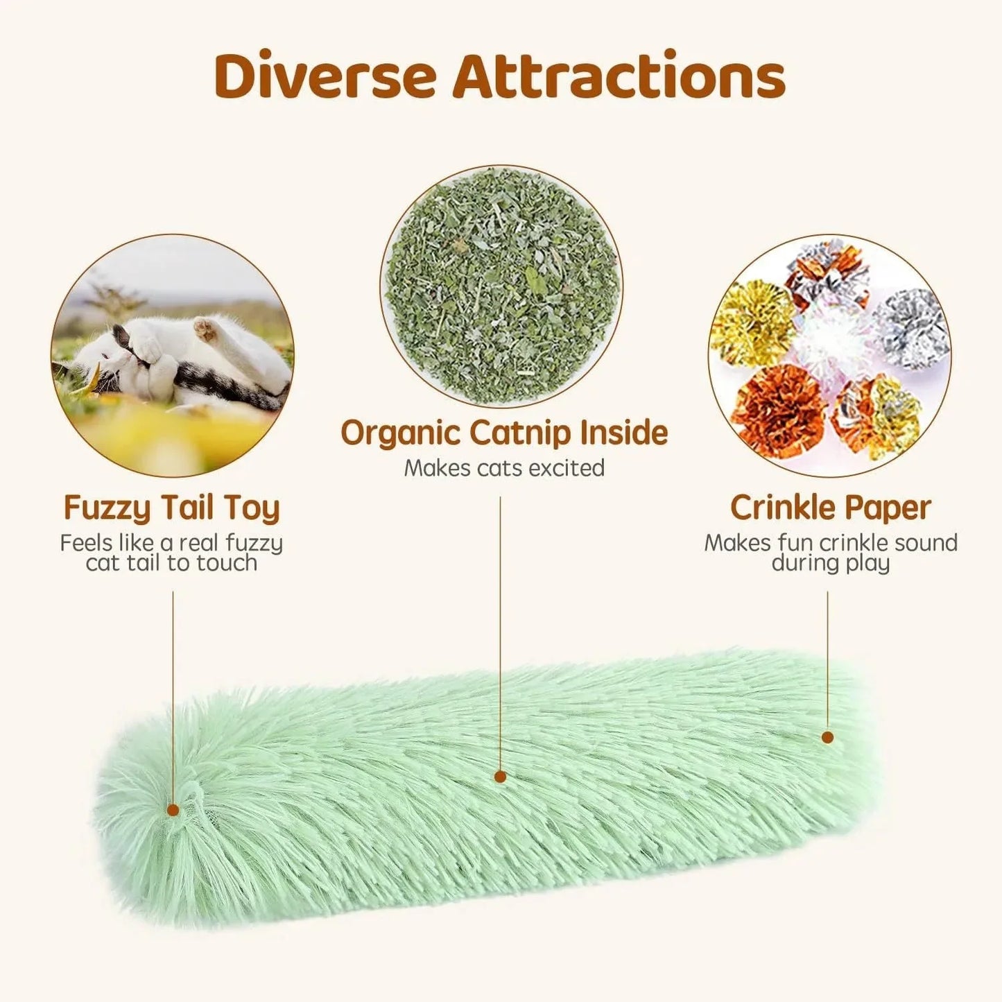 Kattenkruid Speelgoed Kat – Zachte Knuffel Kat met Catnip - 4 Pack