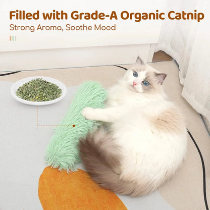 Kattenkruid Speelgoed Kat – Zachte Knuffel Kat met Catnip - 4 Pack