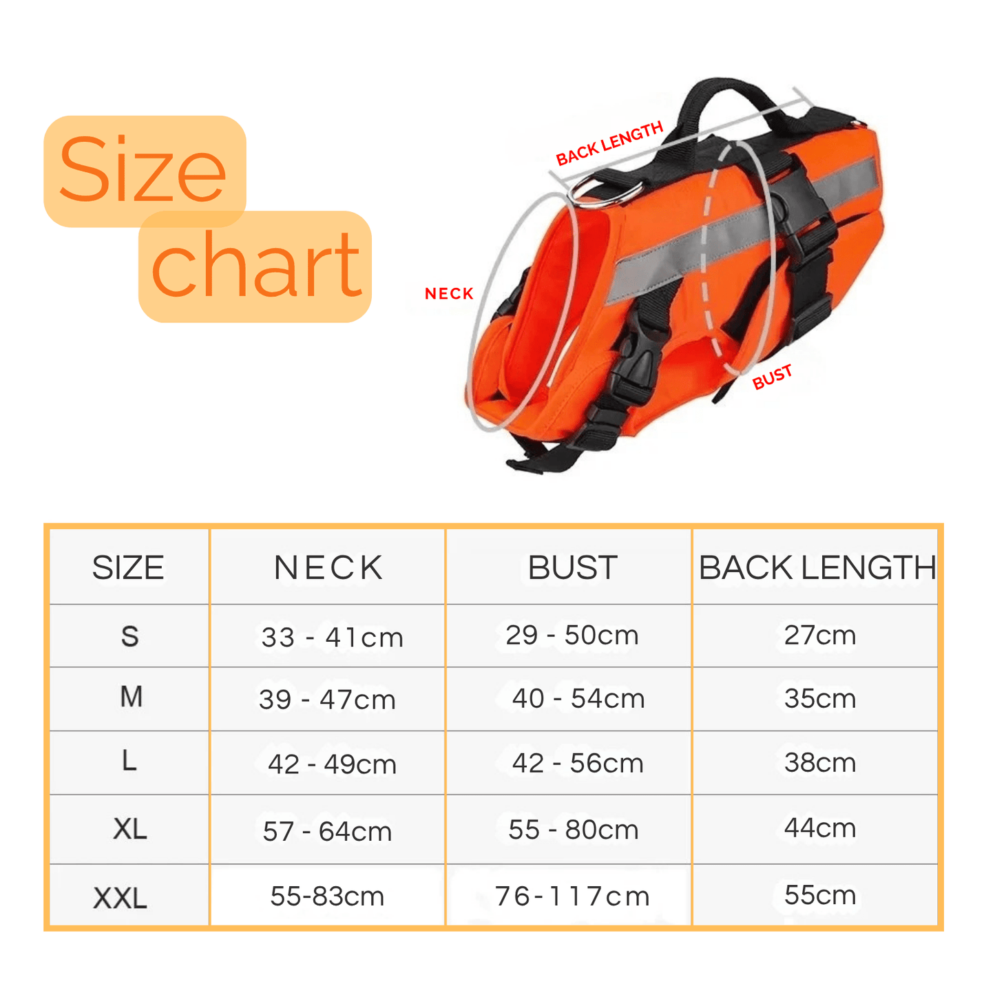 Oranje Zwemvest voor Honden