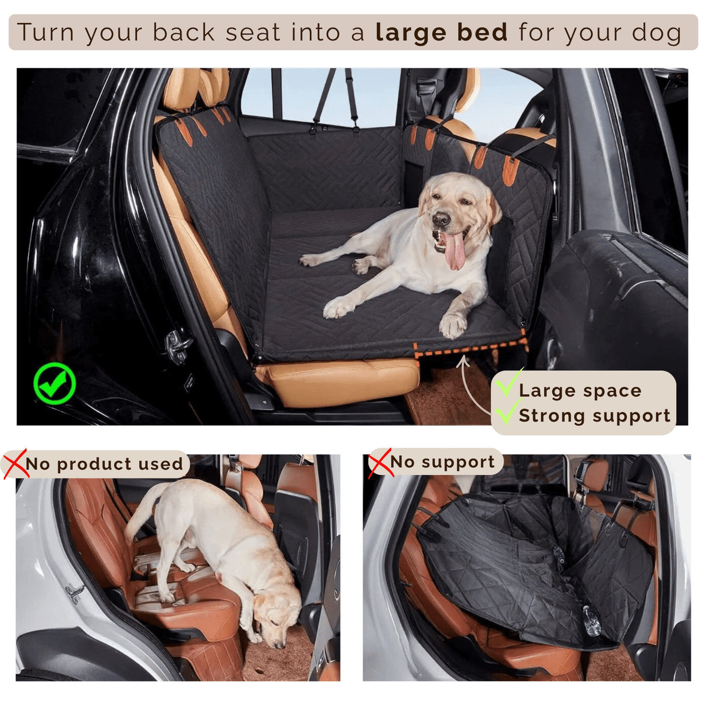 Petcruiser Achterbank Bescherming - Hondenkleed Auto - Waterdichte Auto Hondenmat voor Achterbank