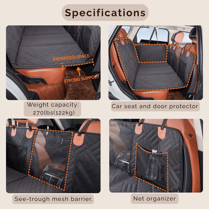 Petcruiser Achterbank Bescherming - Hondenkleed Auto - Waterdichte Auto Hondenmat voor Achterbank
