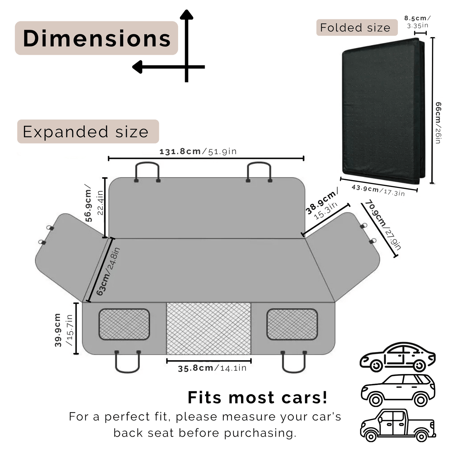 Petcruiser Achterbank Bescherming - Hondenkleed Auto - Waterdichte Auto Hondenmat voor Achterbank