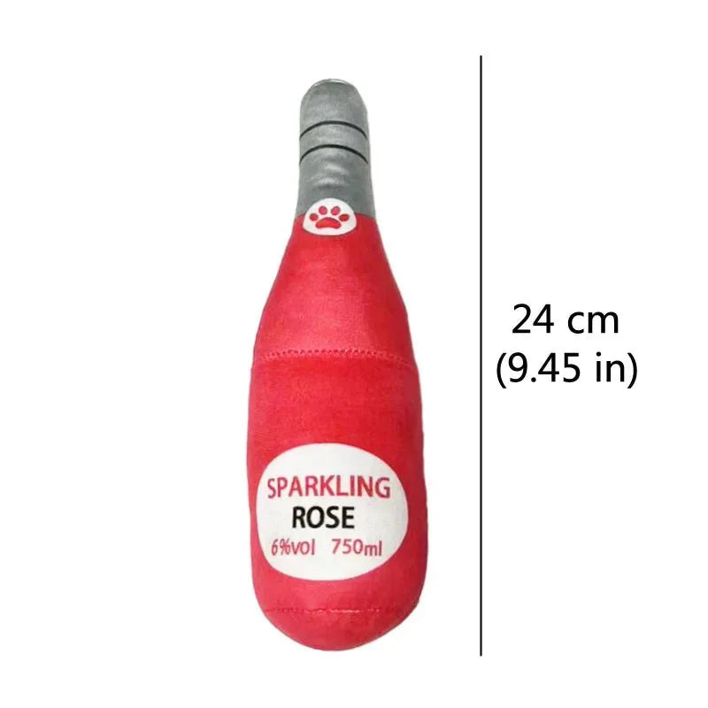 Pluche Hondenspeeltje Drankfles – Piepend Kauwspeelgoed