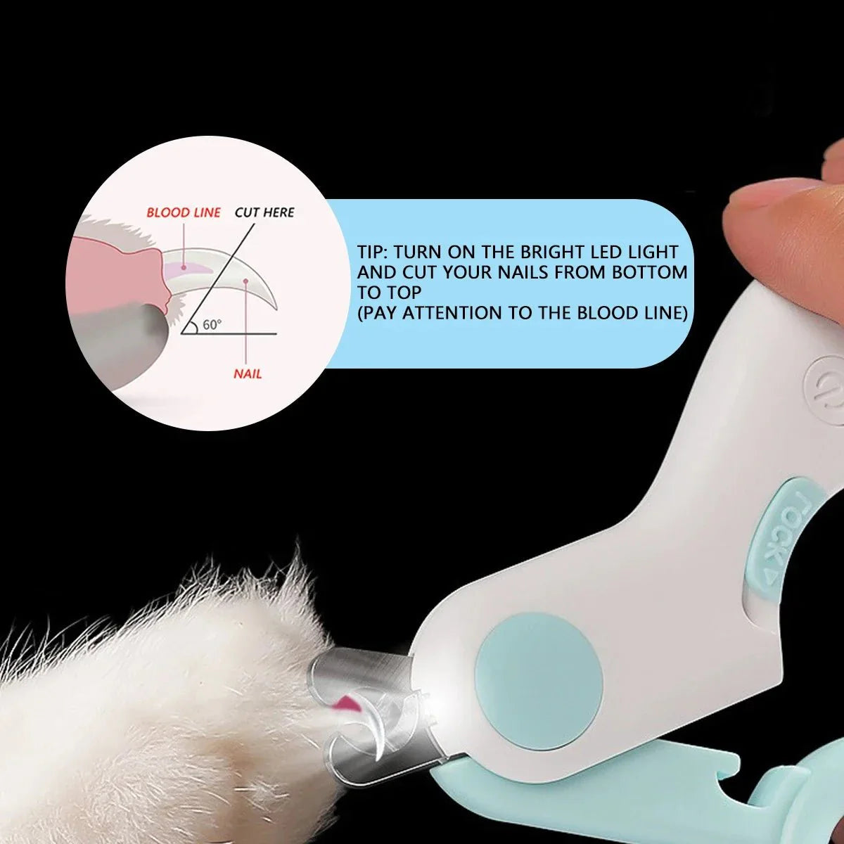 Professionele LED Nageltang voor Katten