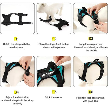 Reflecterend Hulphonden Harnas met 5 Patches