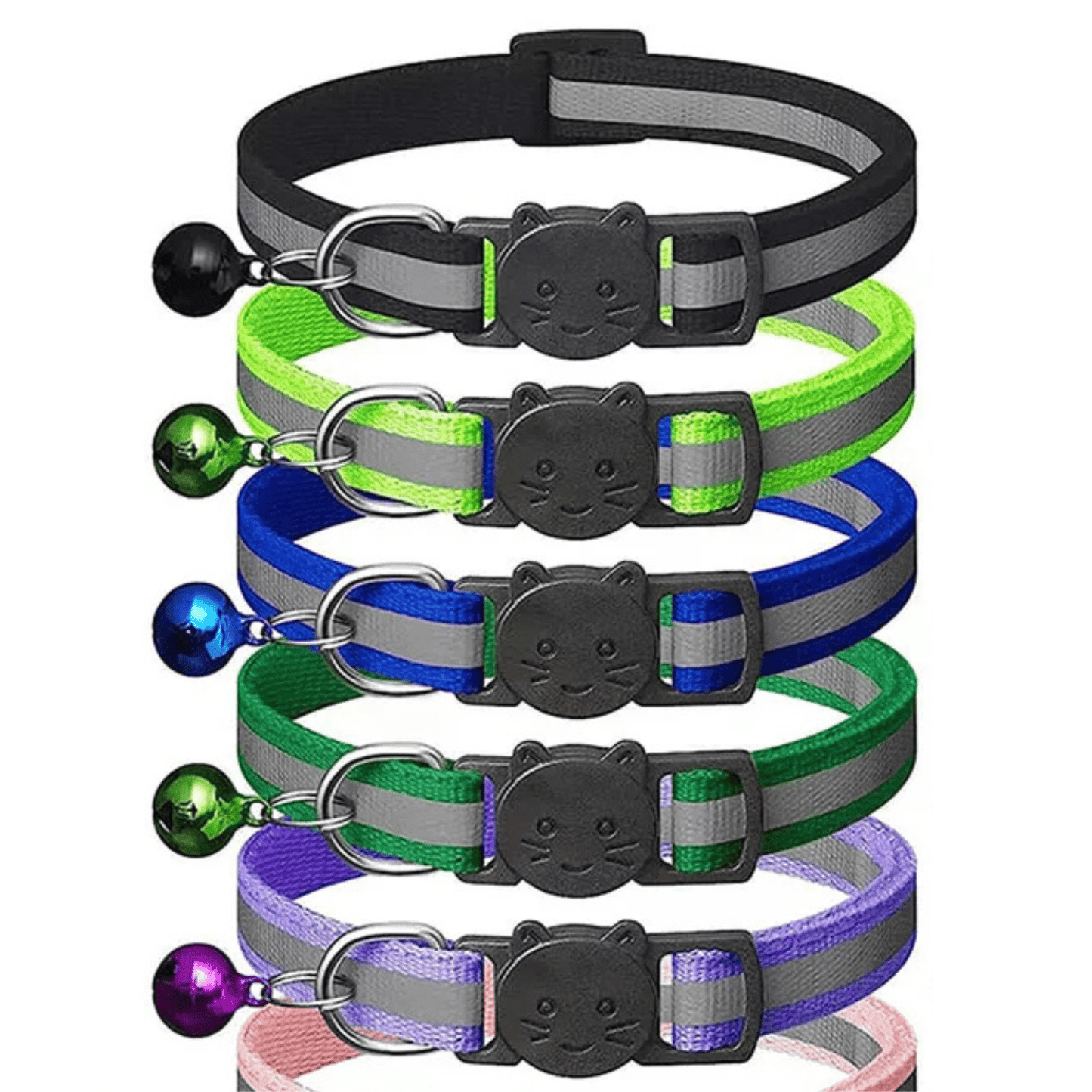 Reflecterende Breakaway Halsband met Belletje voor Katten