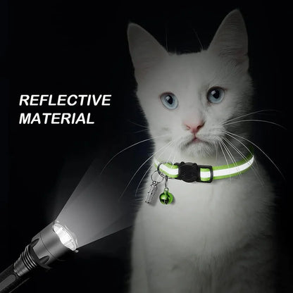 Reflecterende Breakaway Halsband met Belletje voor Katten