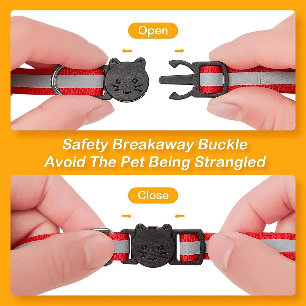 Reflecterende Breakaway Halsband met Belletje voor Katten