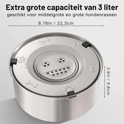 RVS Anti-Mors Waterbak voor Honden – 1L of 3L