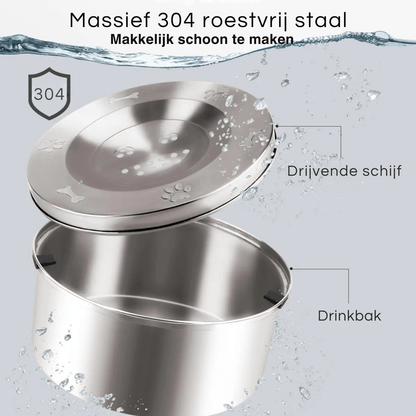 RVS Anti-Mors Waterbak voor Honden – 1L of 3L