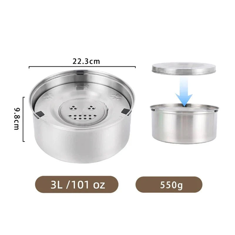 RVS Anti-Mors Waterbak voor Honden – 1L of 3L