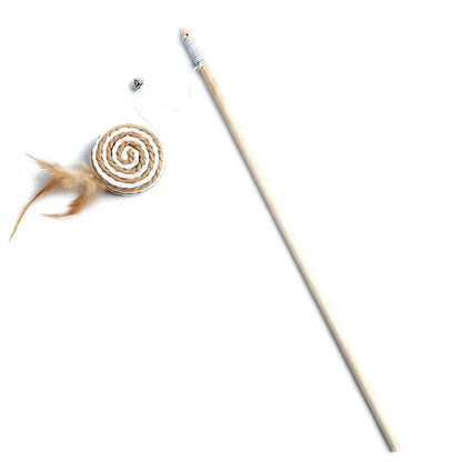 Speelse Kattenhengel met Veertjes