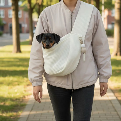 CozyCarry Slingbag Handgemaakt – Ademende Nylon Schoudertas voor Kat en Kleine Hond