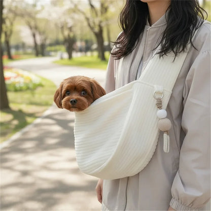 CozyCarry Slingbag Handgemaakt – Ademende Nylon Schoudertas voor Kat en Kleine Hond