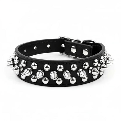 ToughHide Leren Hondenhalsband & Riem Set – Verstelbare Halsband met Spikes voor Sterke Honden