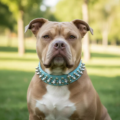 ToughHide Leren Hondenhalsband & Riem Set – Verstelbare Halsband met Spikes voor Sterke Honden