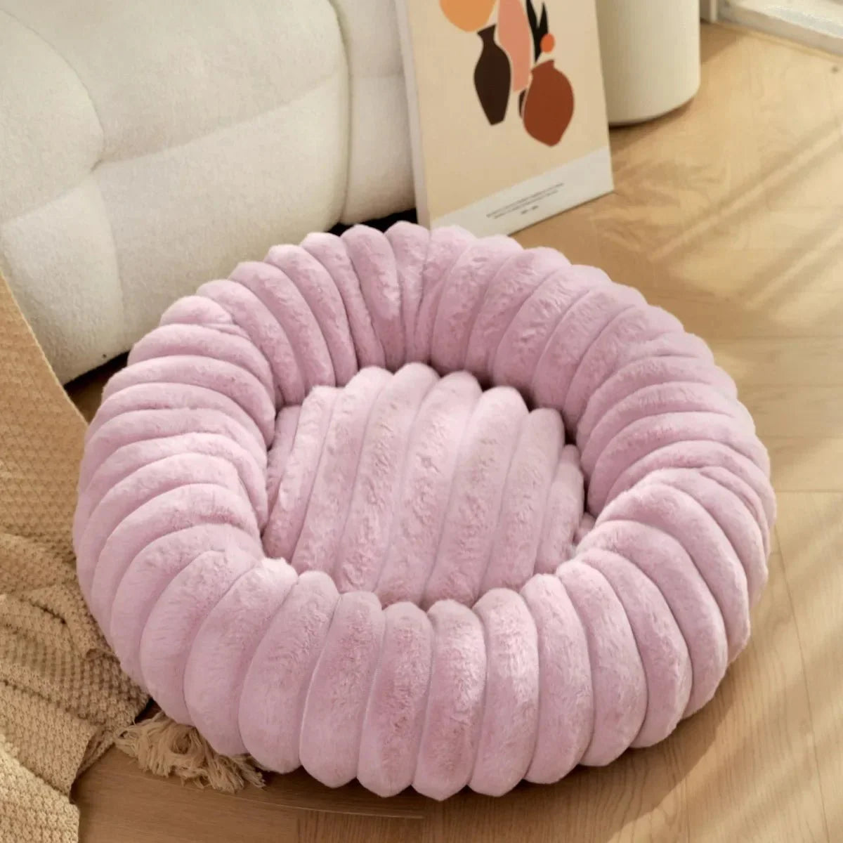 Ronde Donut Hondenmand – Superzacht Wasbaar Hondenbed voor Warmte & Comfort