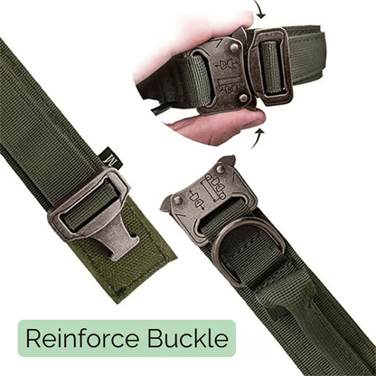 PowerPaw Tactische Hondenhalsband & Riem Set – Verstelbare Nylon Halsband met Schokdempende Bungee Hondenriem