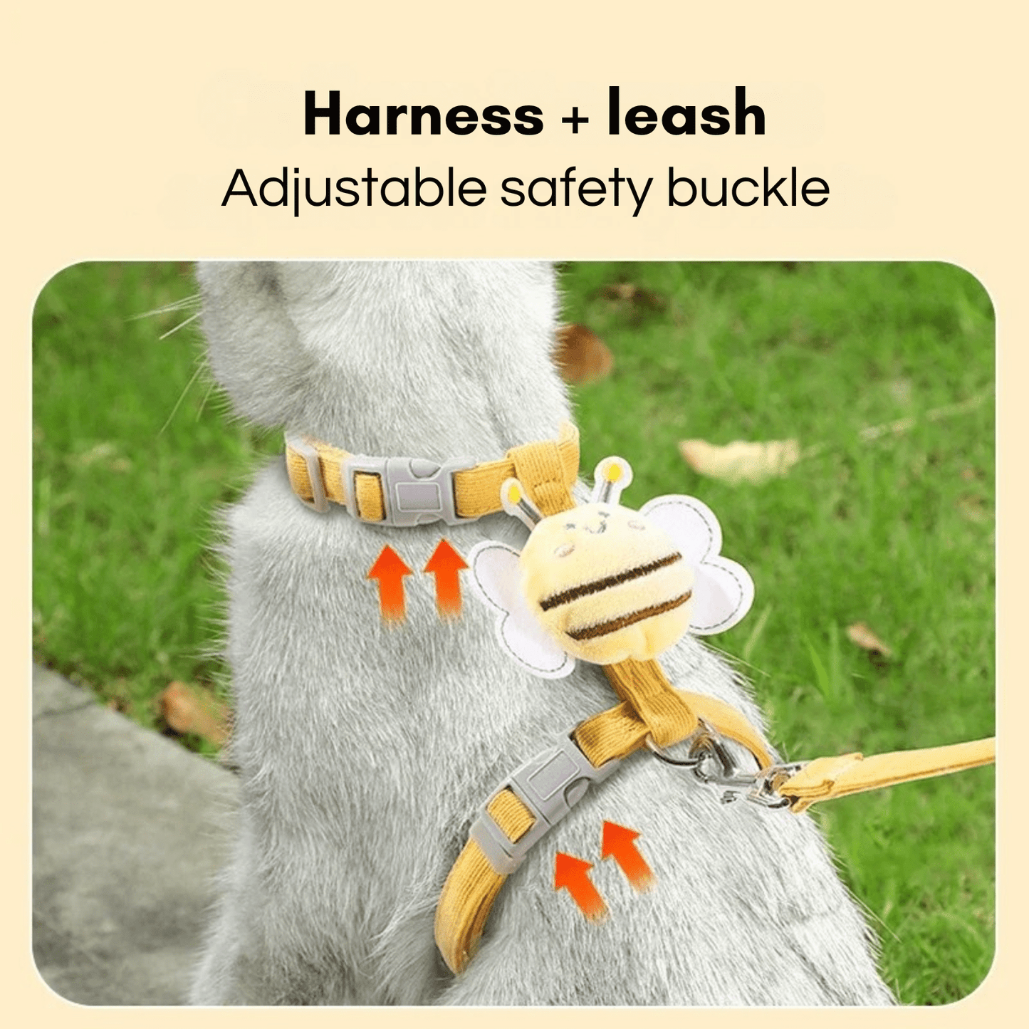 Verstelbaar Kattenharnas & Lijn Set