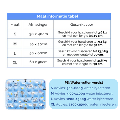 Hondenkussen Koelmat – Verkoelende Slaapmat PVC Droogijspoeder Binnen & Reizen